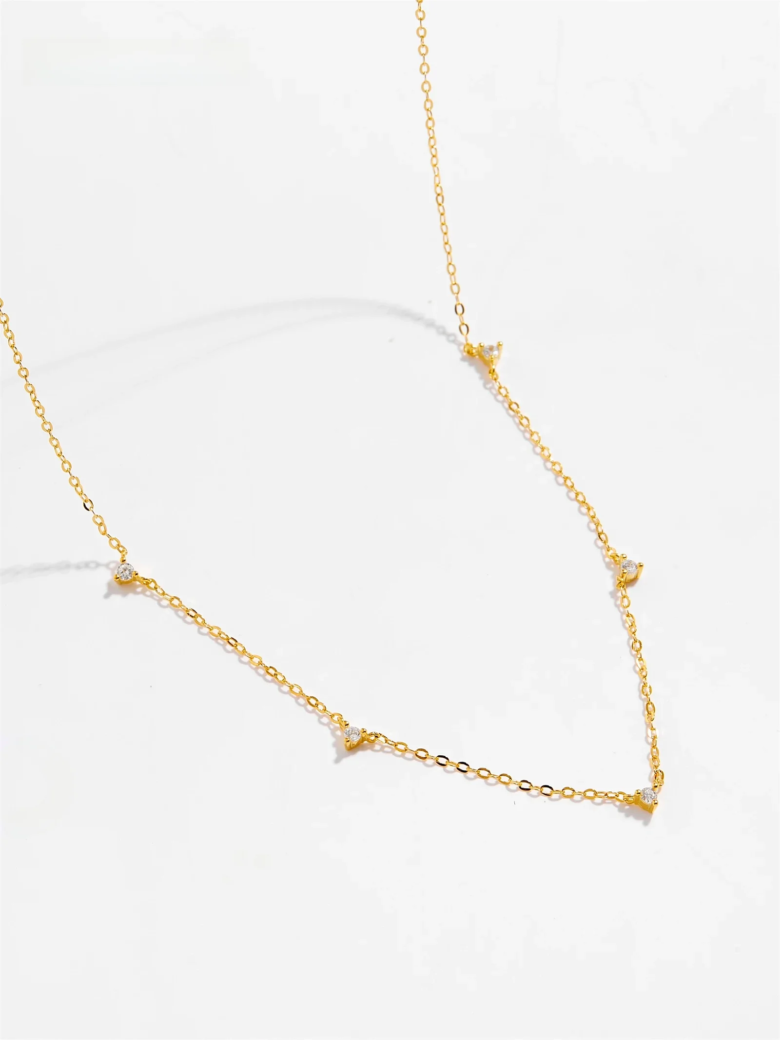 DPLAOPA 925 Sterling Silver Dainty Zircon CZ Charm Chocker Chain Kobiety Naszyjnik Kobiety Ślub Kryształ Klejnoty Impreza Kryształ — zdjęcie 2