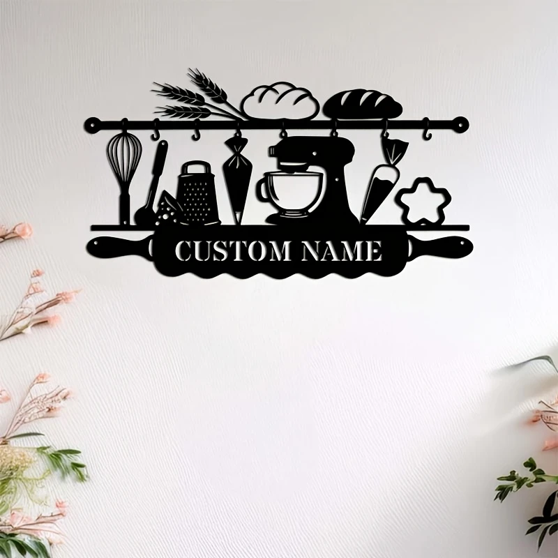 Personalized Kitchen Iron Wall Art, Baking Themed Sign, Lovely Decor for Farmhouse Kitchen view 6