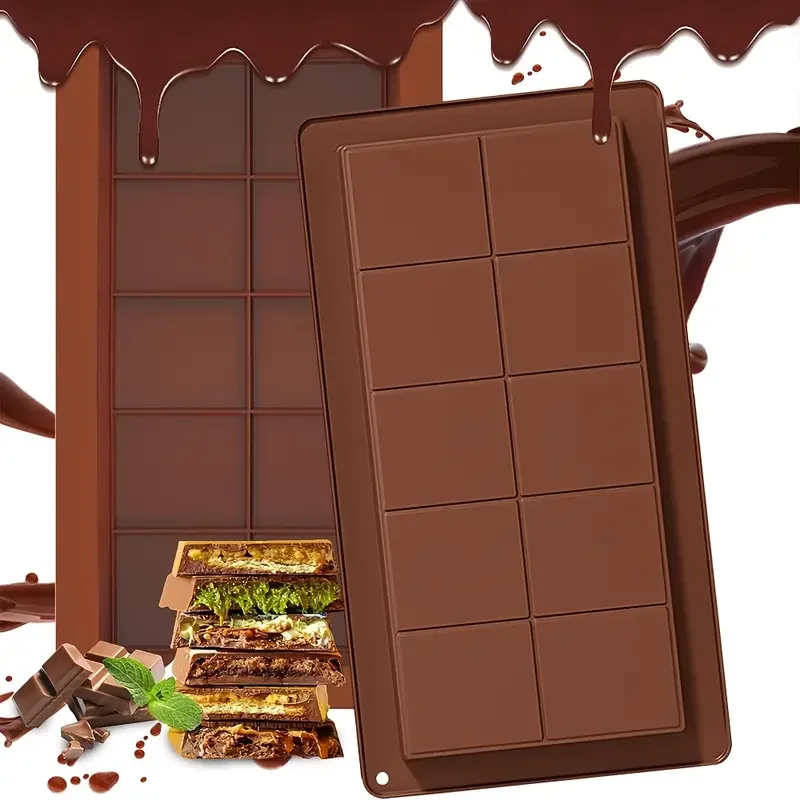 Molde para barra de chocolate de silicona, relleno grande, kit de molde para barra profunda de pistacho de Dubái, paquete grande de 1 pulgada de grosor, ideal para hacer homema