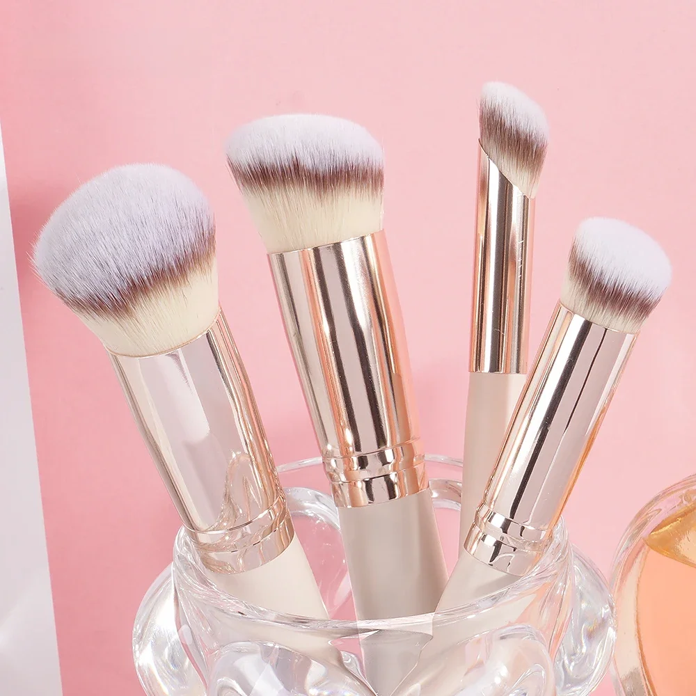 MAANGE-Kit de pinceaux de maquillage pour le visage pour femme, correcteur de fond de teint, poils doux, outil de beauté impeccable, coffret cadeau, 4 pièces