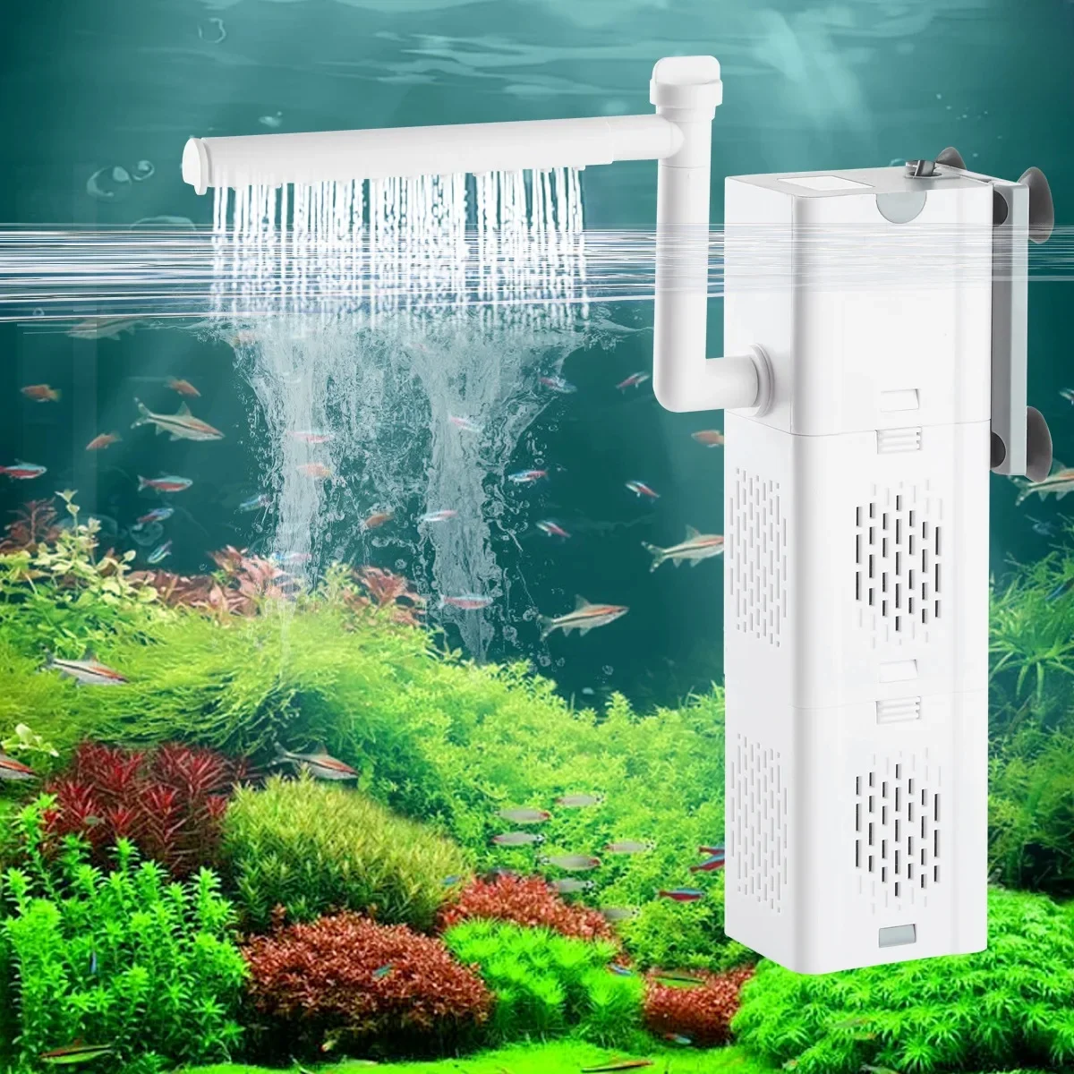 Oxygen Air filtr do akwarium Pompa do akwarium Pompa do akwarium 110V 220V pompa wodna akwarium DIY box Gąbka bakteriów pierścień kulkowy — zdjęcie 2