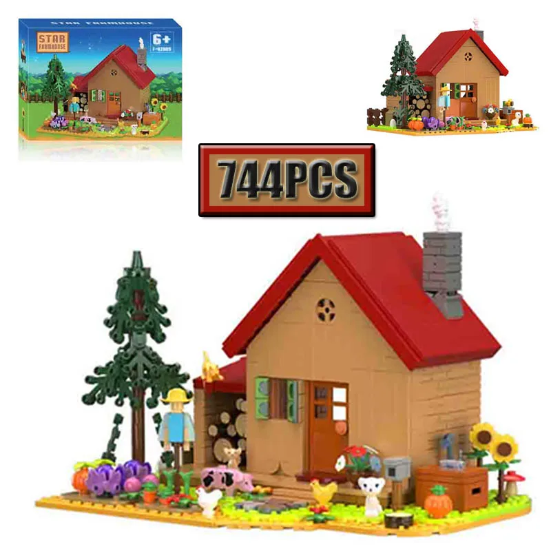 

City Valley Story 744PCS Farm Building Blocks Set Creative Farmhouse Model Educational Puzzle Toy for Children Birthday Gift