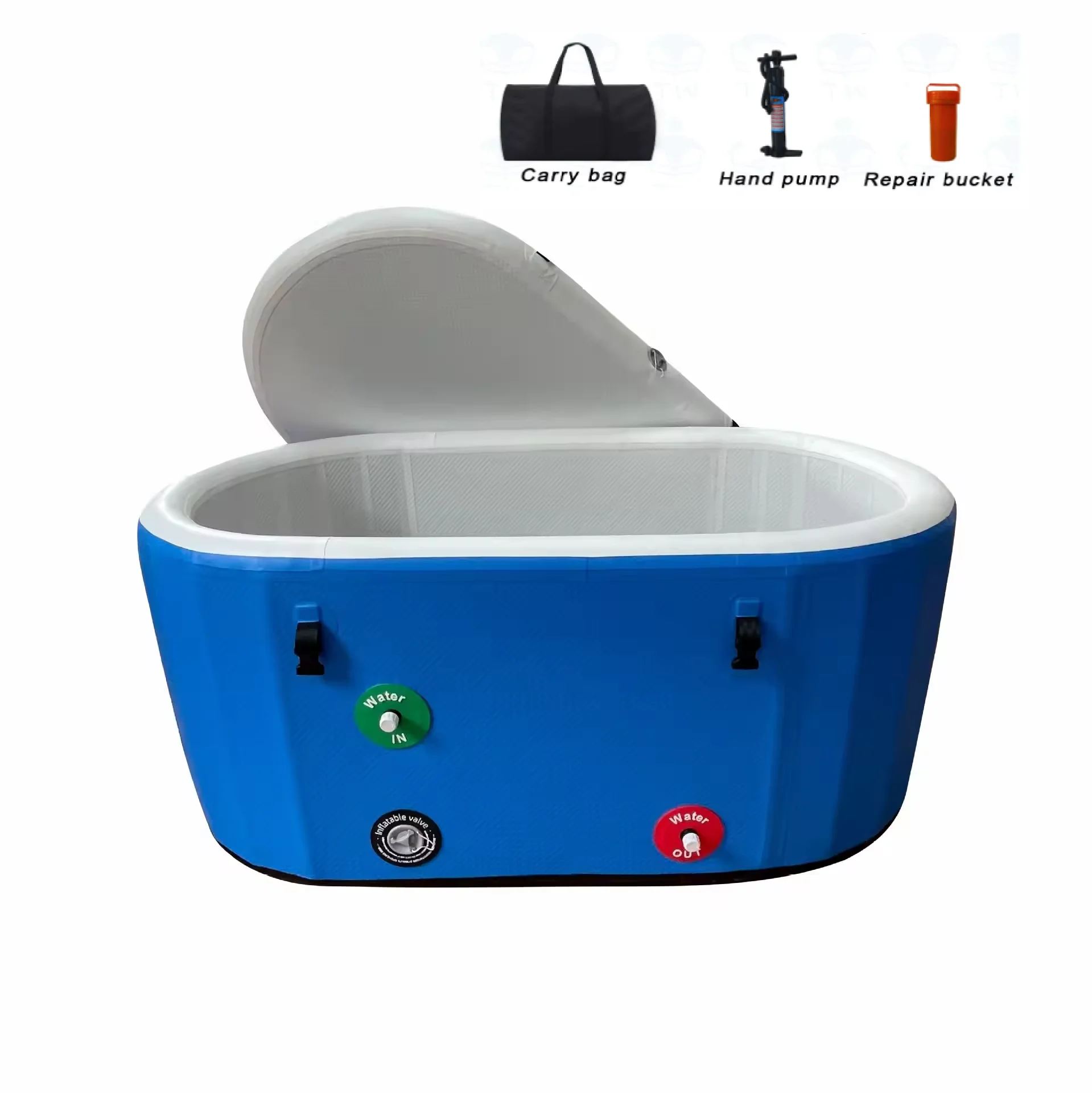 Newly Blue 132cm Ice Bath Tub Portable 132cm Large Cold Plunge Tub Pool for Athletes, Cold Water Pod Tub Therapy & Recovery