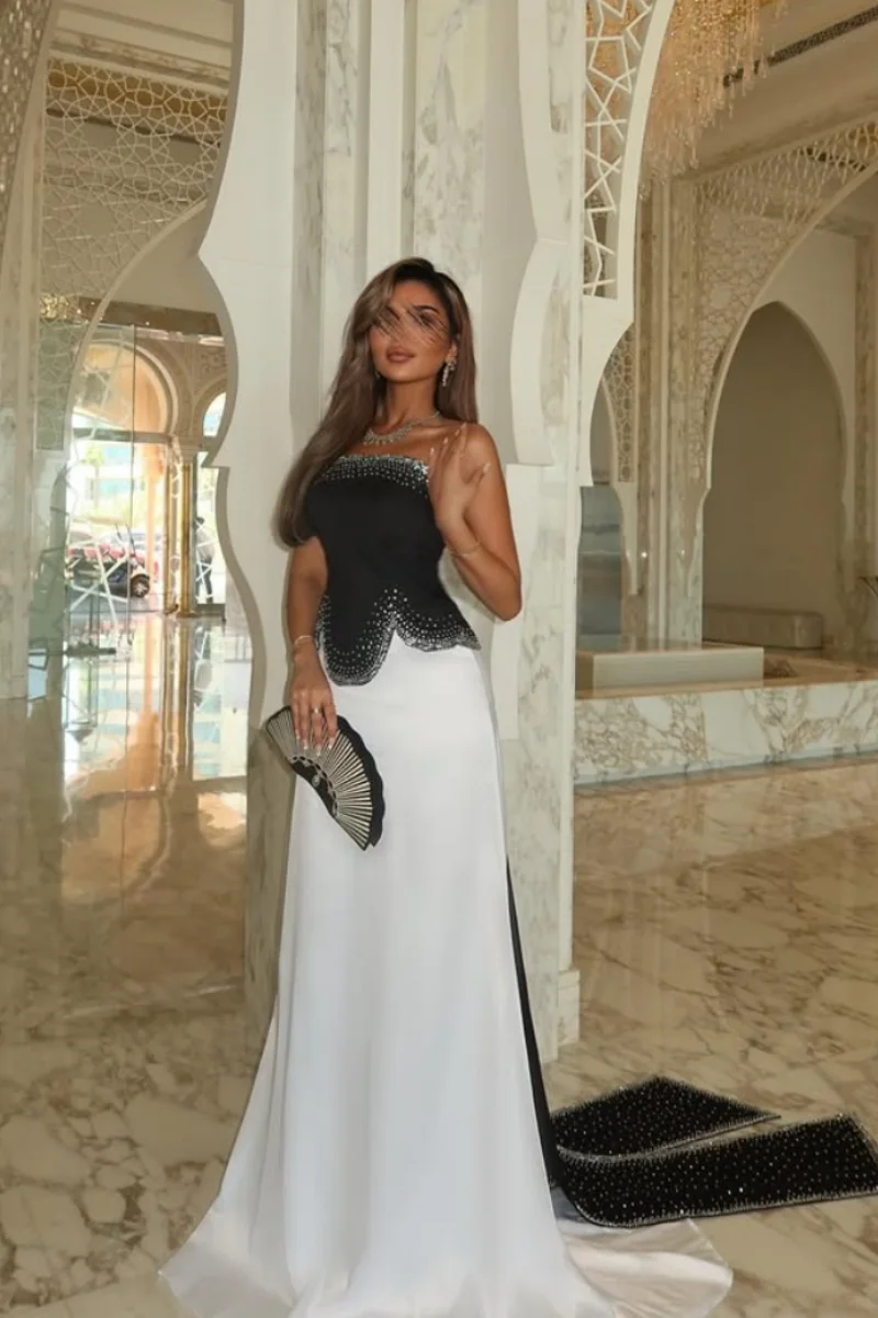 Annie Glitter Perline Abiti da ballo Nero Elegante Abiti da sera da donna A-line Occasioni formali Cena فسات -.mavera
