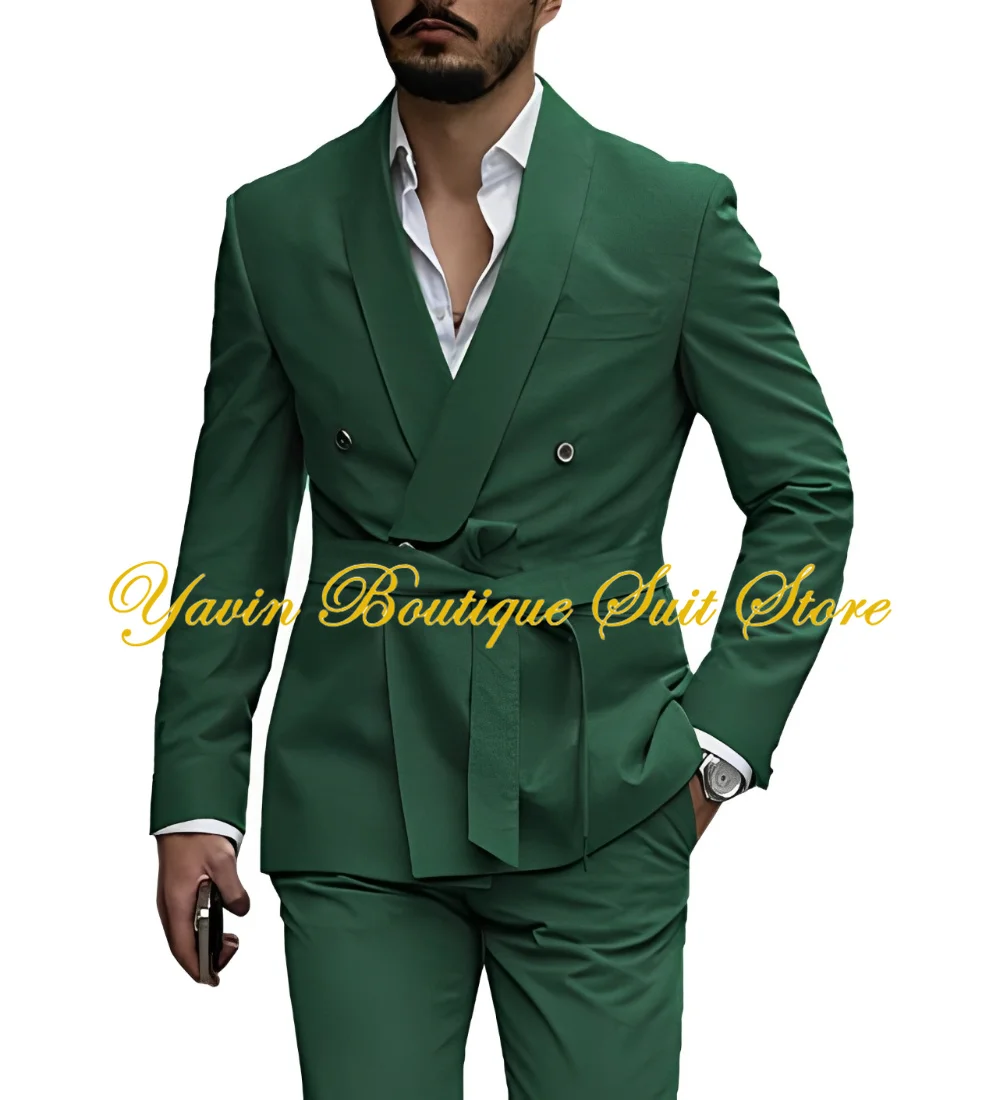Formal Men's Suit 2 Pieces Fashion Suit for Man Slim Fit Jacket Pants Set Handsome Wedding Groom Tuxedo