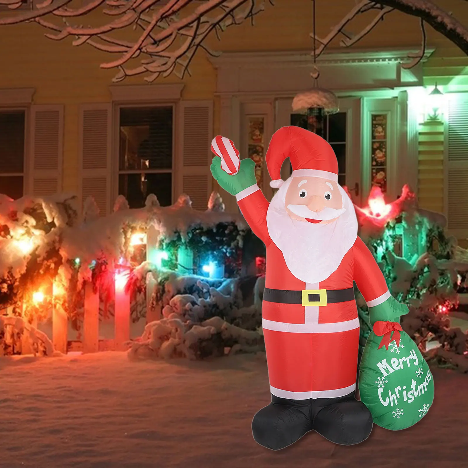 2.4 متر عيد الميلاد نفخ الشكل سانتا كلوز اللعب الولايات المتحدة 110 فولت التوصيل مع مصباح LED سهلة الإعداد عيد الميلاد إمدادات المنزل لديكور الحفلات في الهواء الطلق