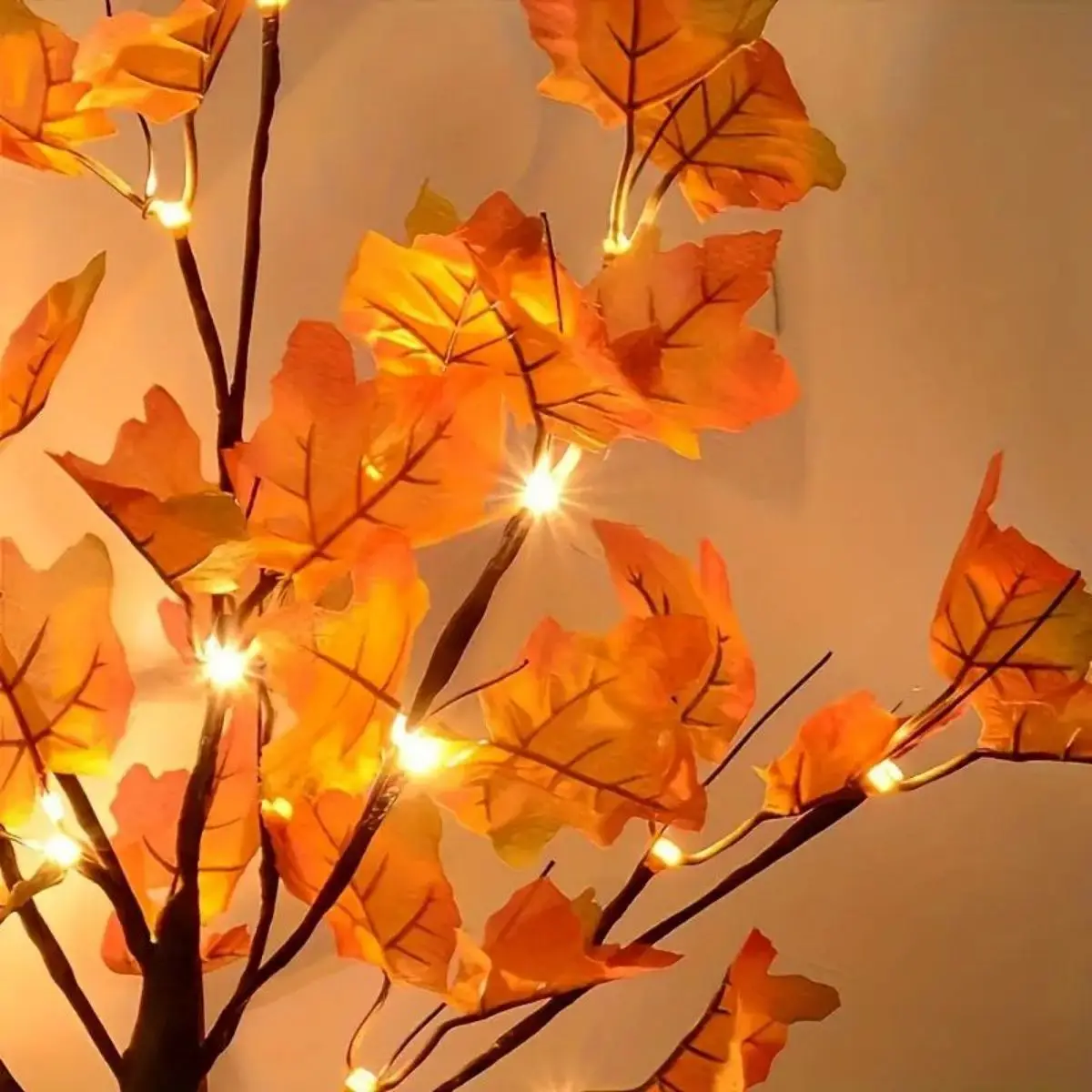 1pc USB Plug-in LED Maple Leaf Lamp, Birch Tree Lamp, Room Decoration Lamp, Indoor Holiday Decoration Simulation Tree Lamp ﻿