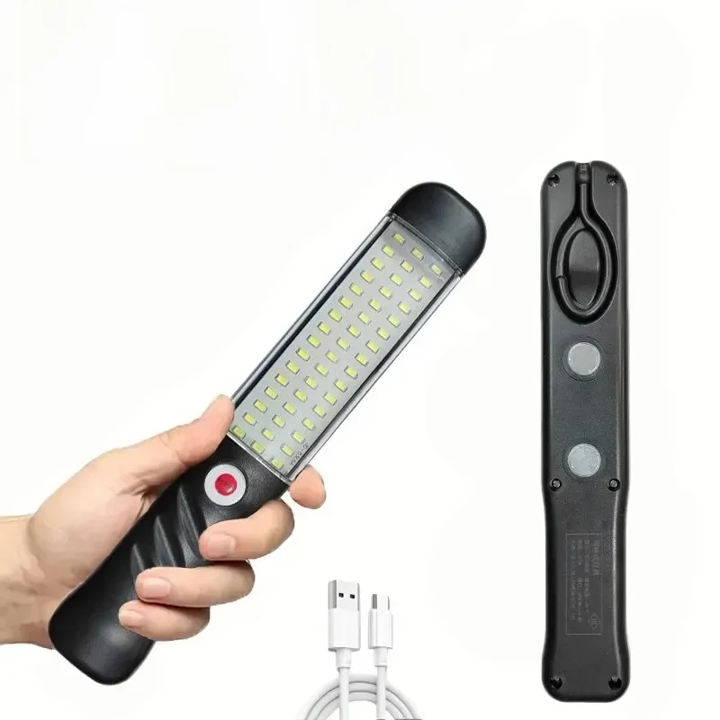 Other Lampe de travail magnétique Portable pour réparation automobile, lampe de poche LED Rechargeable par USB avec crochet magnétique pour réparation de voiture, urgences de pêche 3