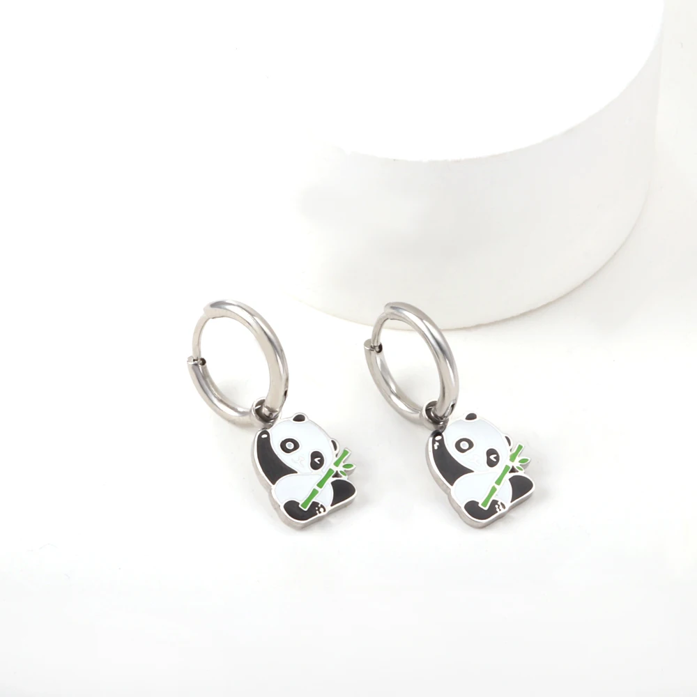 LUXUKISSKIDS Bunte Doppel-Herz-Charms-Tropfenohrringe für Mädchen, Edelstahl, niedlich, Tropföl, winziger Anhänger, baumelnder Piercing-Schmuck – Detail 10