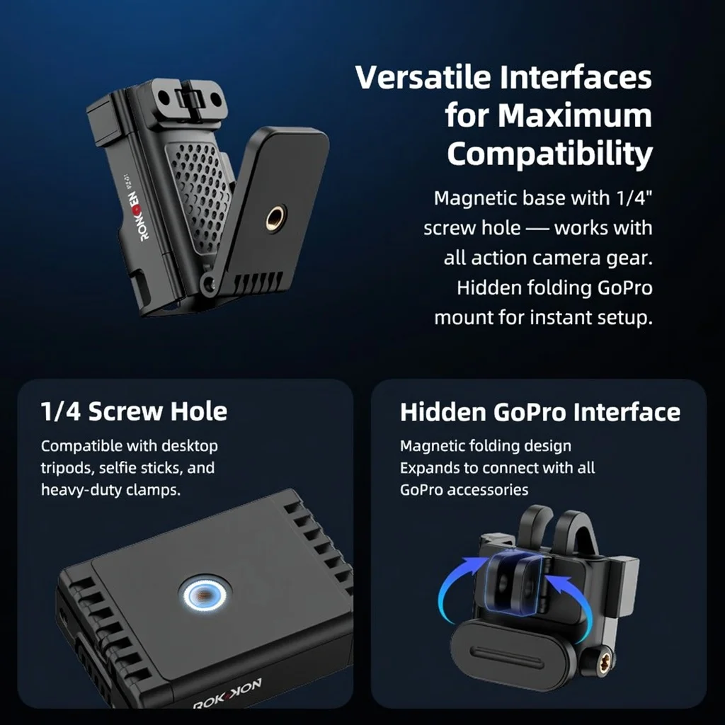 Ronkoen PZ-01 For DJI Osmo Pocket 3 Magnetic Case with Detachable MagSafe Plate Adjustable Tripod Mount camera accessories view 3