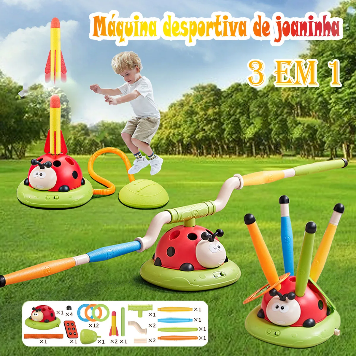 Three-In-One Exercise Toy For Children Interactive Training Equipment Rope Jump Fers And Kids In The Free Air