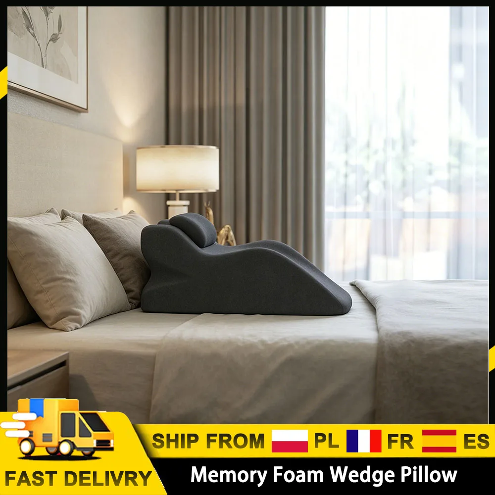 Multifunktionales Keilkissen Entspannendes Bauchlagekissen Bett Ergonomisches Rückenkissen für Erwachsene für Kopfteile von Betten Sitzkissen, Memory-Schaum Bettkissen für Schlaf, Erholung und Entspannung