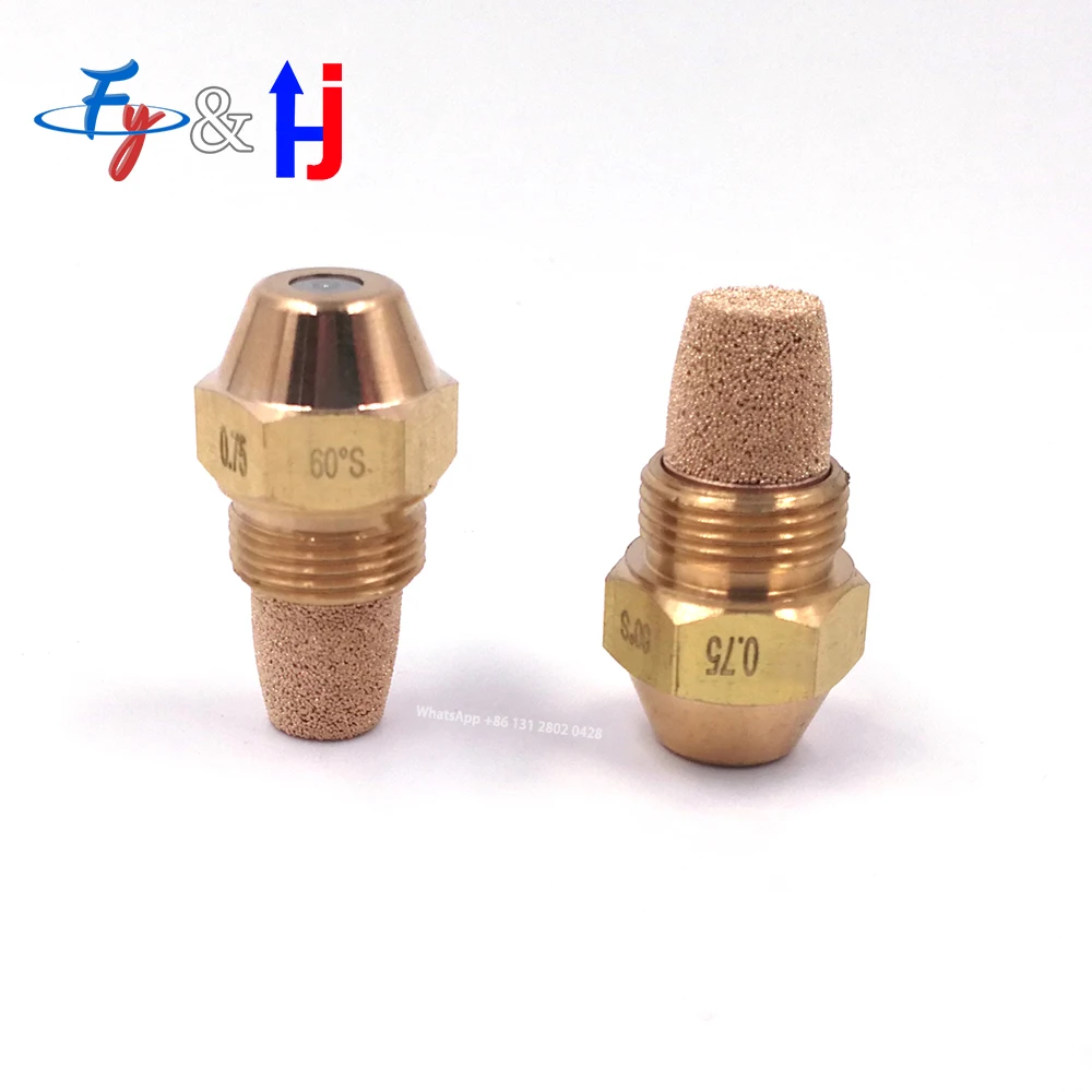 Brass Fuel Oil Nozzle, Solid Spray, Diesel Burner Injection, Combustion Jet, Boiler Heater, 0.3-6.0 USgal/H, 60 Degree 9/16\