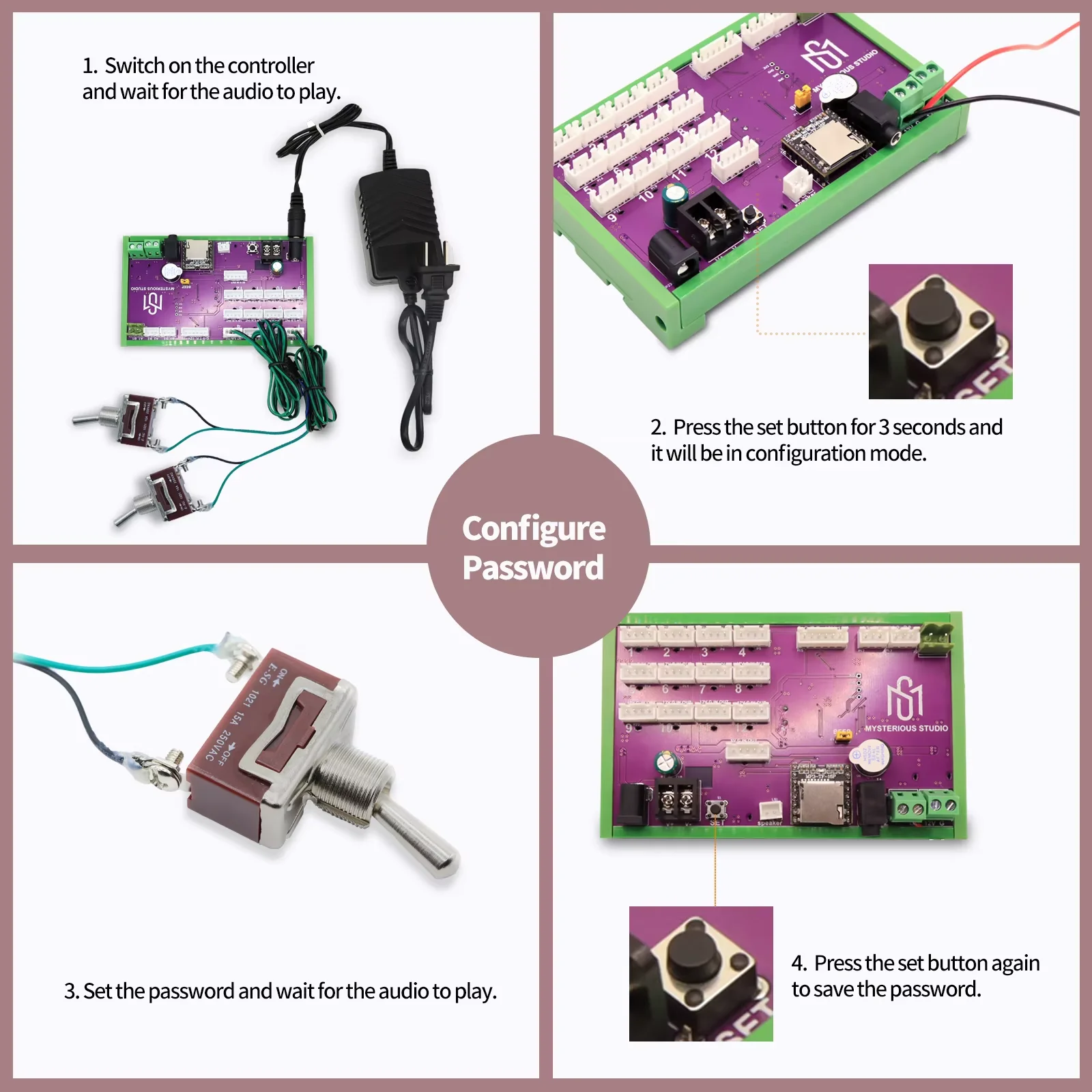 غامض ستوديو غرفة سرية الهروب لعبة آلية الدعائم لغز إلكتروني رائع 1987 GY تبديل التبديل 2 موقف الإصدار