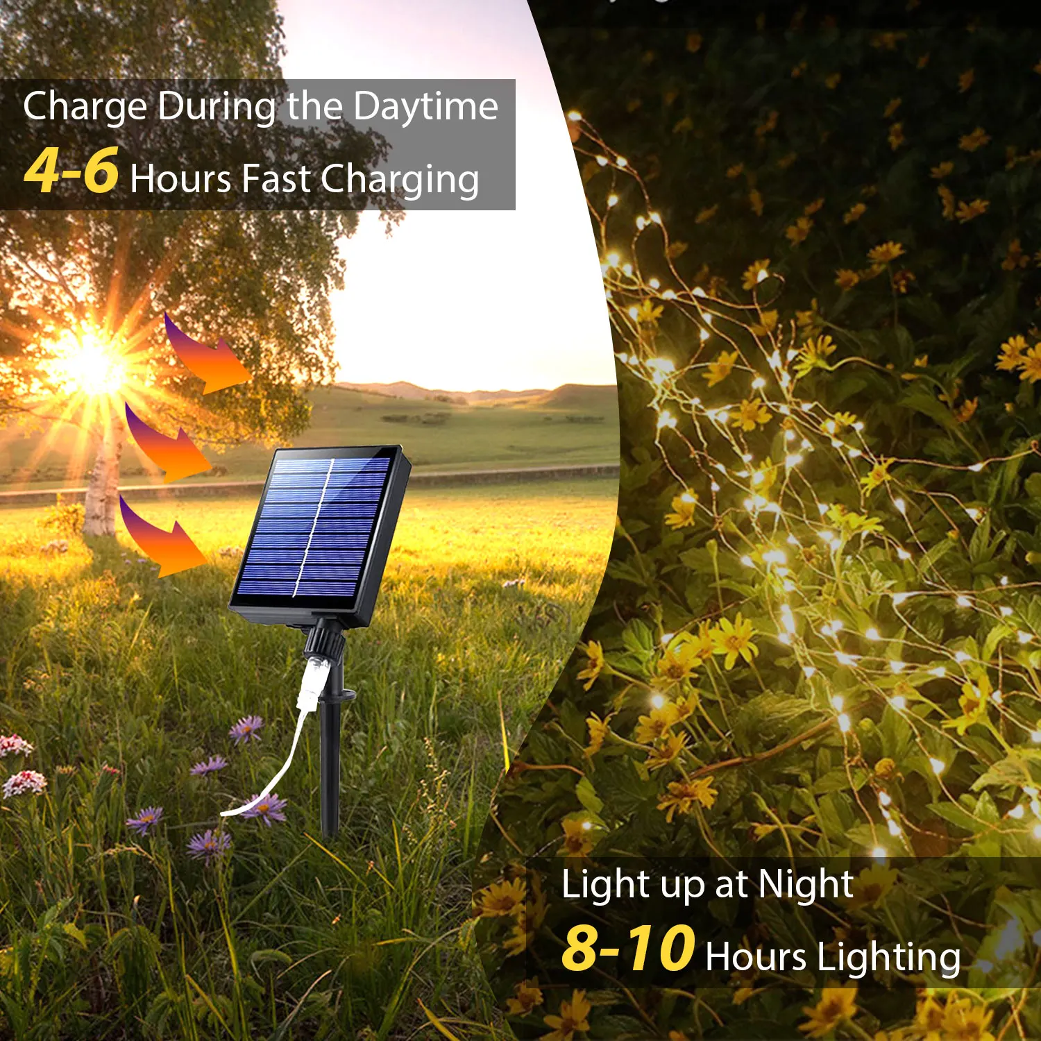 2M Solar Powered LED Branch Lights With Copper Waterproof Waterfall Light For Garden Party Outdoor Christmas Tree Decoration