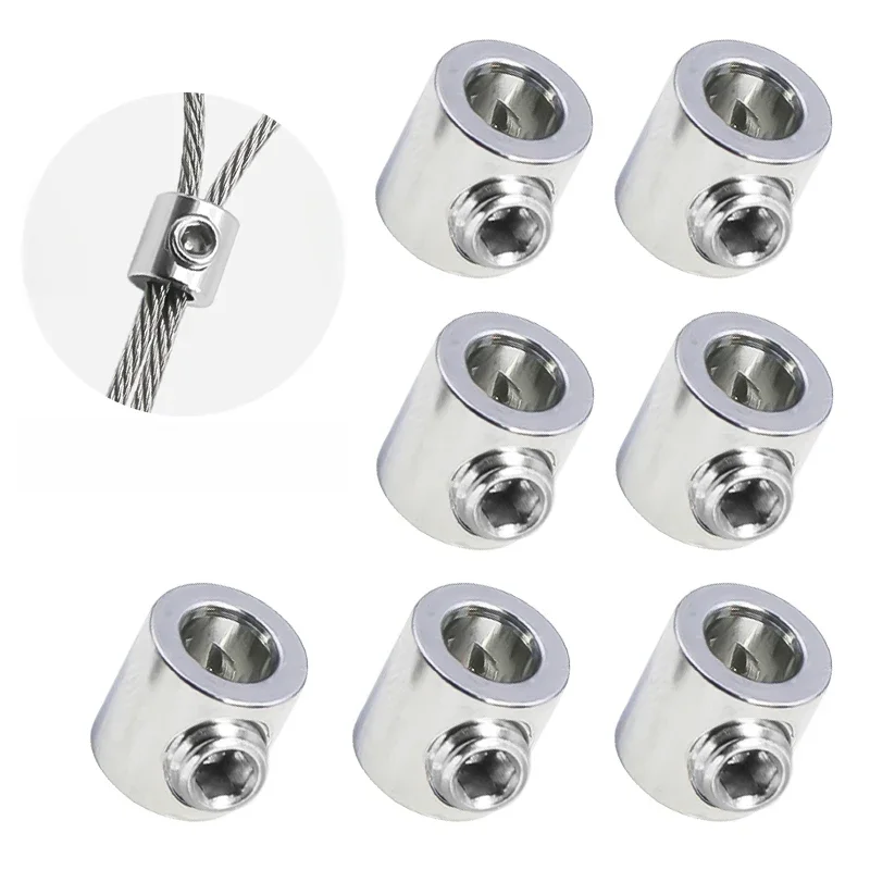 10 pièces de colliers de serrage pour câbles en acier inoxydable de 1-2 mm, fixations métalliques réglables, quincaillerie pour cordes, fixations métalliques pour suspension