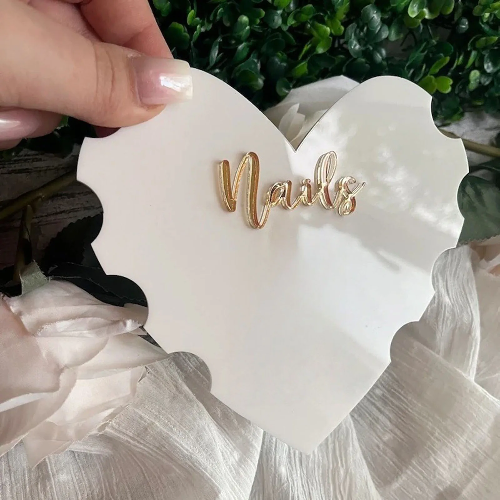 Nagelfoto Prop Multifunctionele Mode Draagbare Nail Art Display Board Nail Tech Props Hartvorm voor Studio Salon Manicure