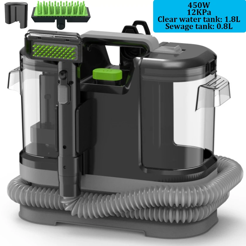 750W 15KPa Teppichreiniger Tragbarer Handstaubsauger Integrierte Sprüh- und Saugfunktion Reinigungsgerät für Auto Sofa Teppich Tierhaare
