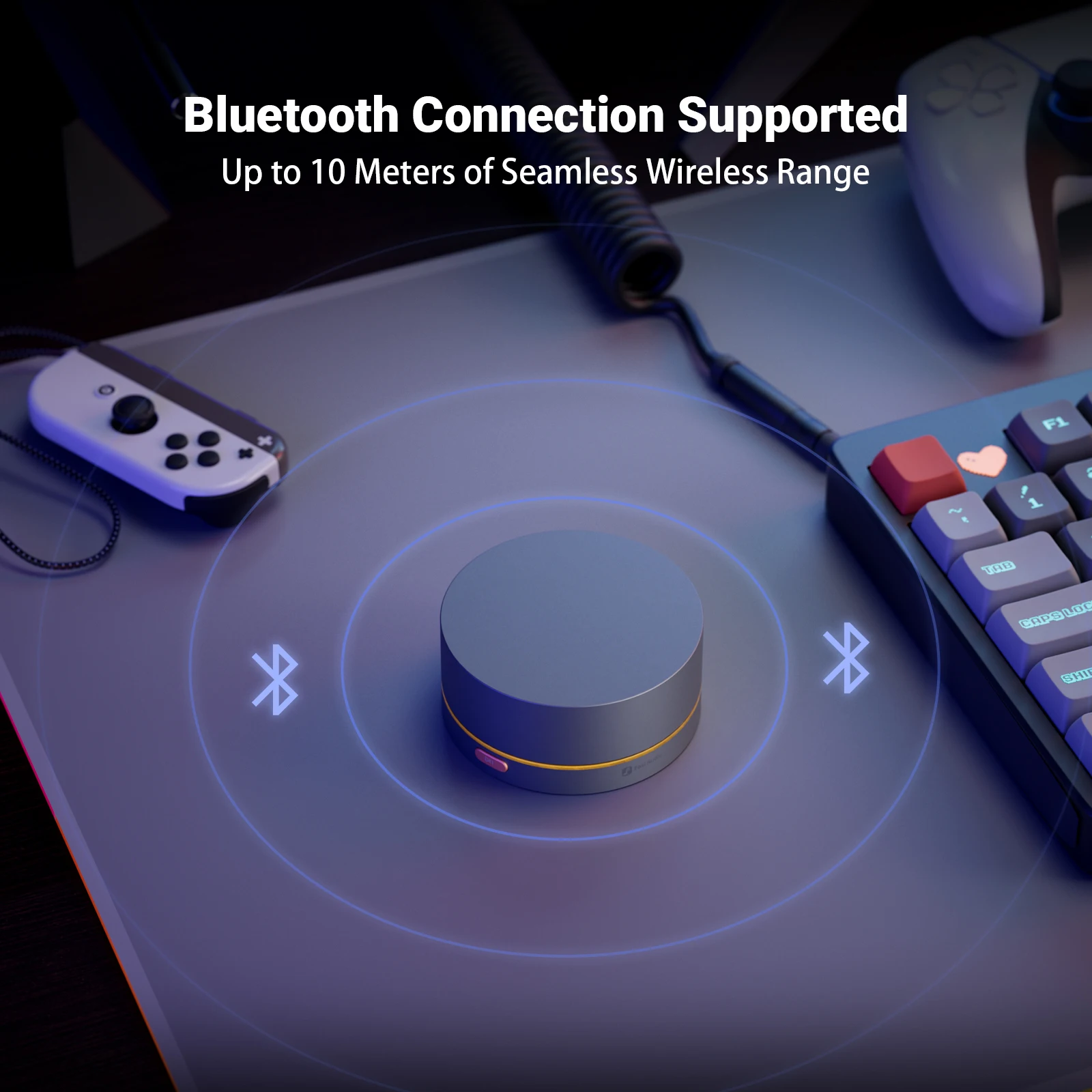 Fosi Audio VOL20 Bluetooth 볼륨 조절 손잡이, RGB 조명 PC/게임/데스크탑 다기능 버튼용 USB 멀티미디어 컨트롤러