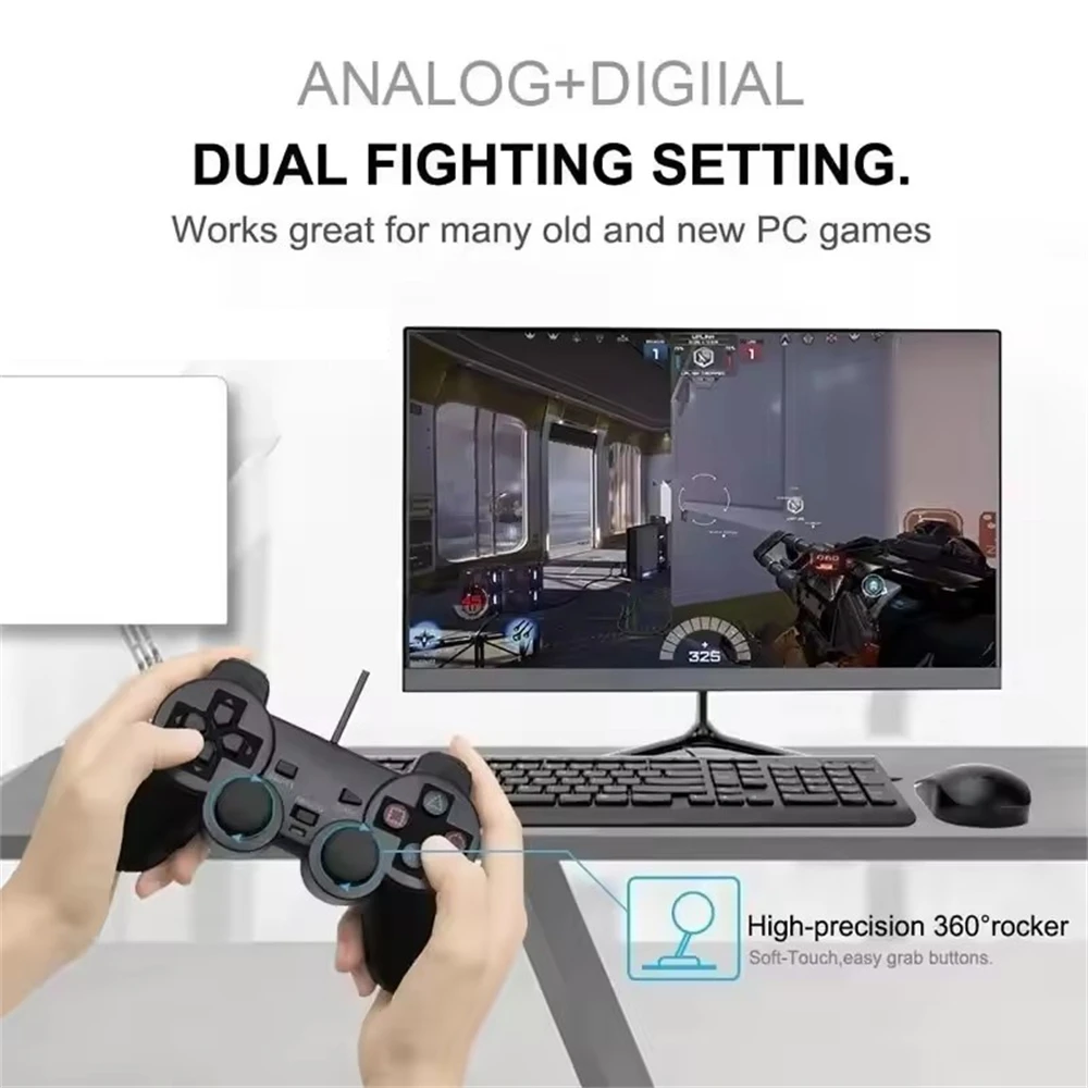 controle-com-fio-bsliufang-para-ps2-joystick-de-jogo-com-vibracao-para-playstation-2