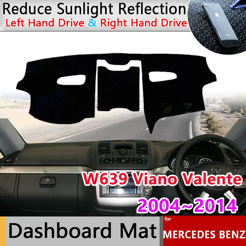 Dashboard Cover Board Mat Carpet Pad for Mercedes Benz Vito W639 Viano Valente V Class 2004~2014 Sunshade Anti-dirty Accessories