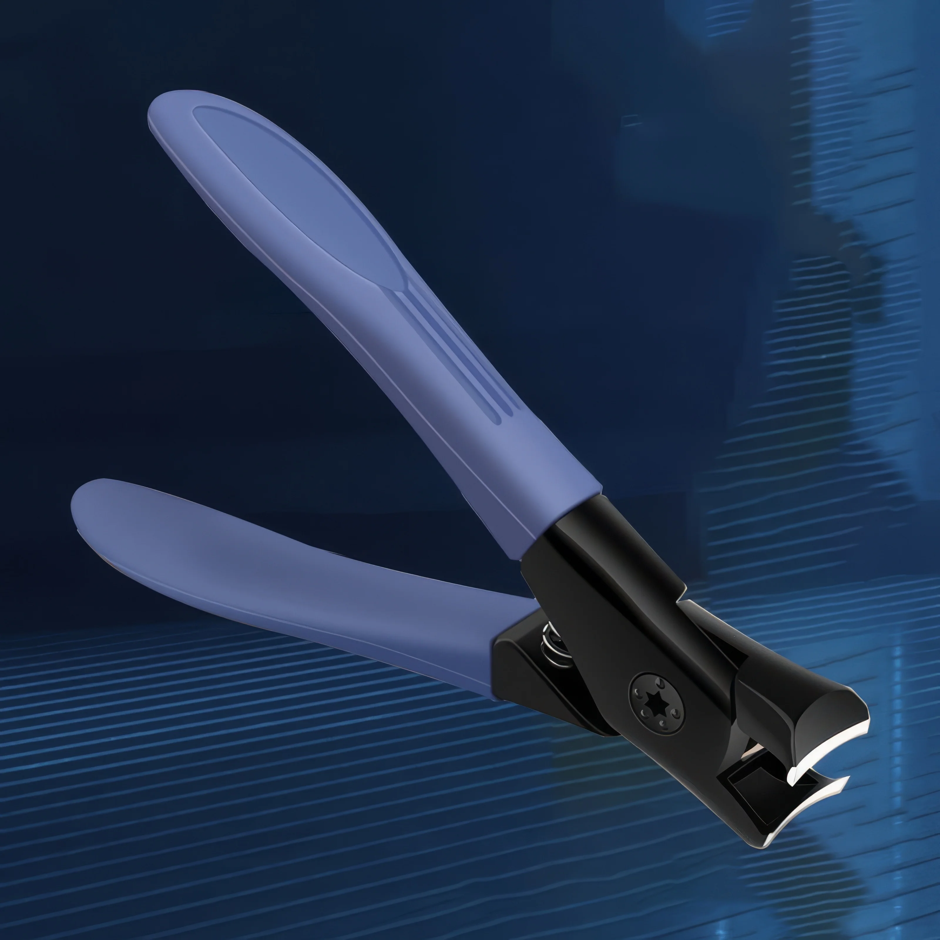 2 مقص أظافر أزرق، نسيج مضاد للانزلاق لقبضة مريحة، تصميم قفل أمان، مناسب لكل من الأطفال والكبار