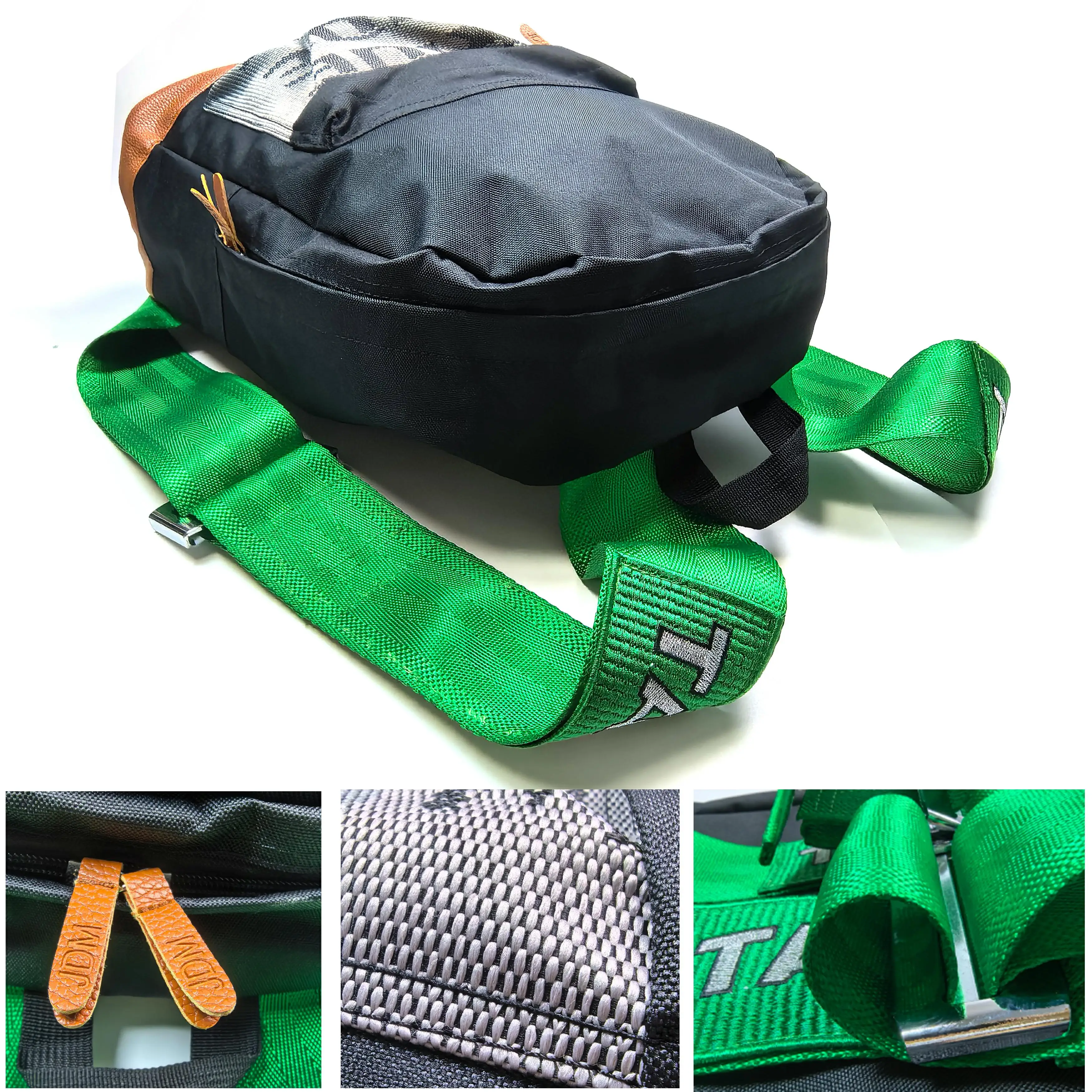 Jdm style Motorcycle backpack with large capacity universal travel bag racing bag Harness Shoulder Straps Car Canvas Backpack