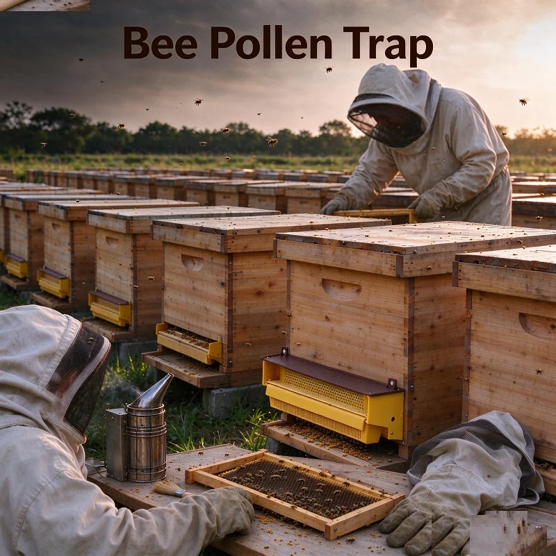 Beekeeping Bee Pollen Trap with Removable Ventilated Pollen Tray Collector Collecting Pollen Beehive Entrance Beekeeping Tools