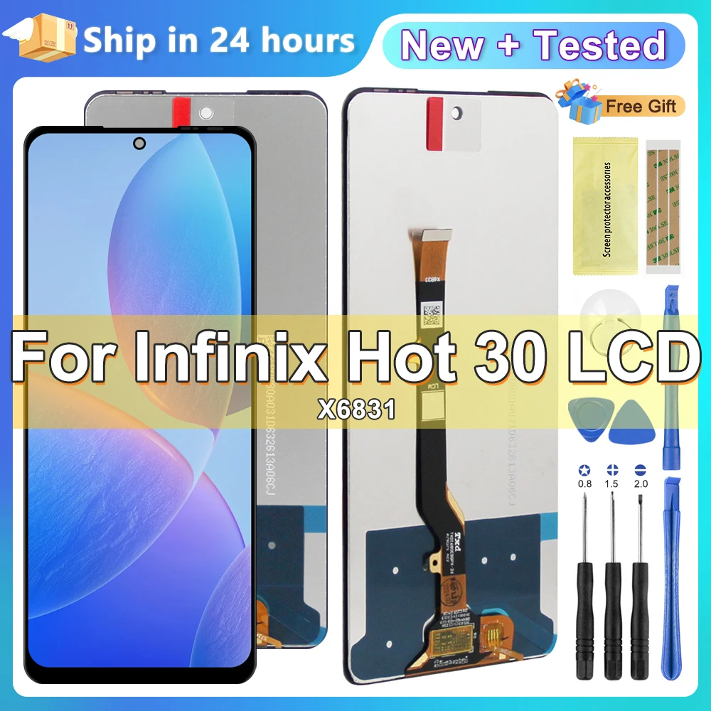 

ЖК-дисплей 6,78 дюйма для Infinix Hot 30 X6831, сенсорная панель, дигитайзер в сборе, замена для Hot 30 X6831, ЖК-часть