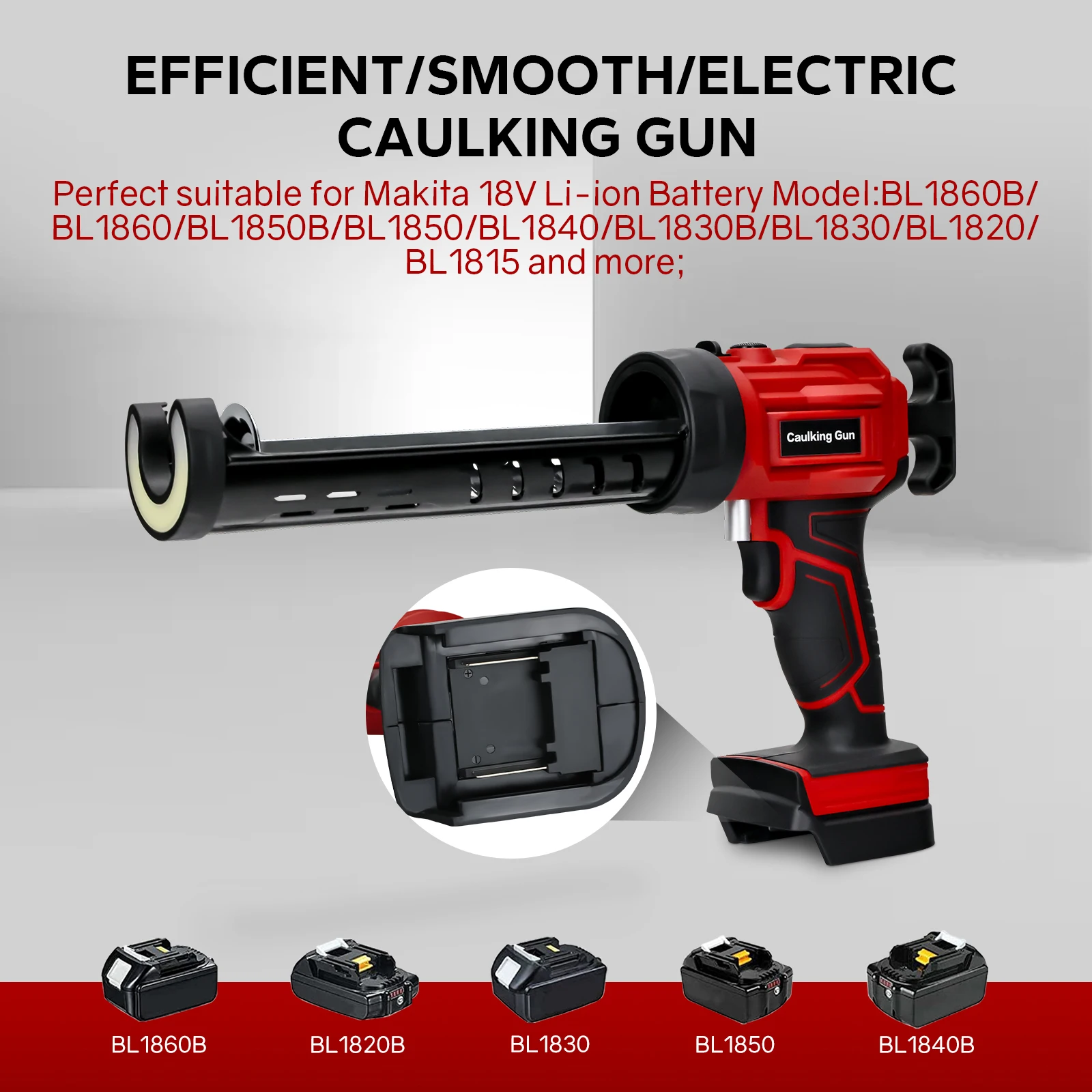 Draadloos Elektrisch Kitpistool Voor Makita/Dewalt/Milwaukee Batterij Met Led Licht 4 Verstelbare Snelheden Kleefpistool (Geen Batterij)