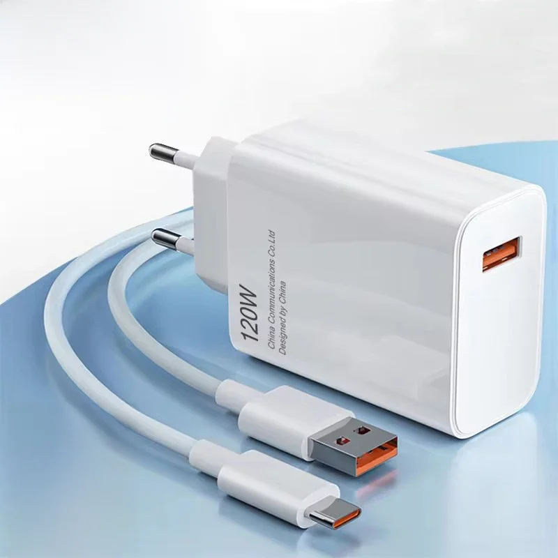 Zestaw przewodu do szybkiego ładowania Xiaomi 120 W do Mi Redmi Note 14 13 12T POCO X4 Adapter szybkiego ładowania US/EU/UK — zdjęcie 2
