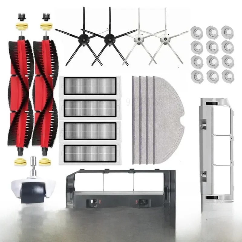 Couvercle de brosse pour aspirateur Robot Roborock S5 S50 S502 S55 S6 S6 Pure E4 1S SDJQR01RR, vadrouille, filtres Hepa, roue universelle