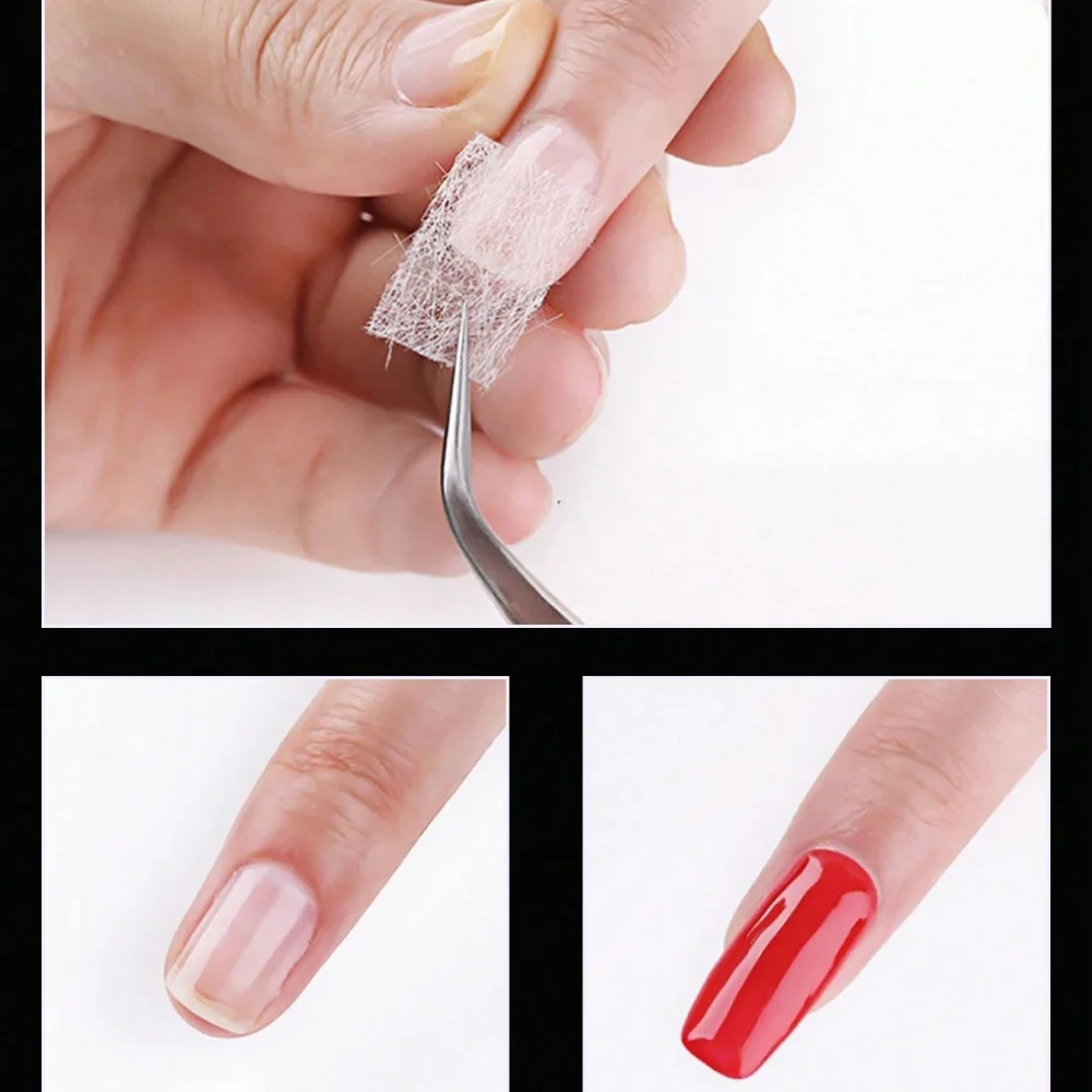 100pcs Nail Fiber Sheets for Repair & Extension
