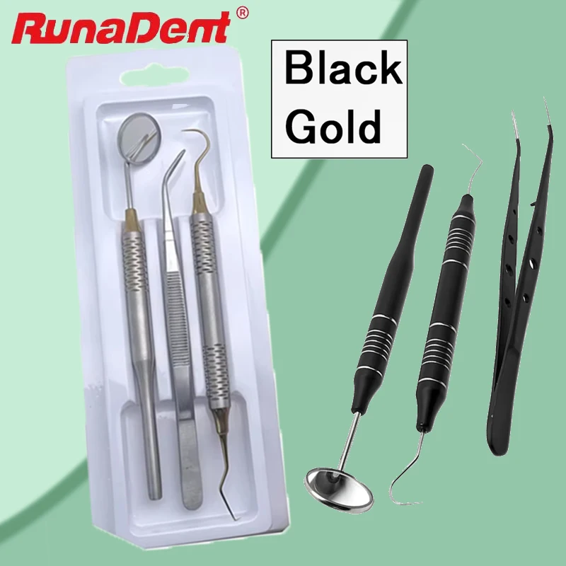 

Профессиональный набор стоматологических зеркал - Зонд для рта из нержавеющей стали, пинцет, набор инструментов для стоматолога