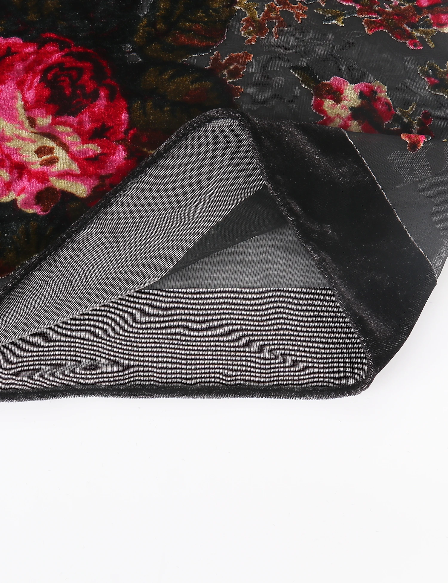 WeHello ผู้หญิง Burnout กํามะหยี่กิโมโนสีดํายาวเสื้อสเวตเตอร์ถักวันหยุดสบายๆเสื้อสเวตเตอร์ถัก Shawl Oversize Tops