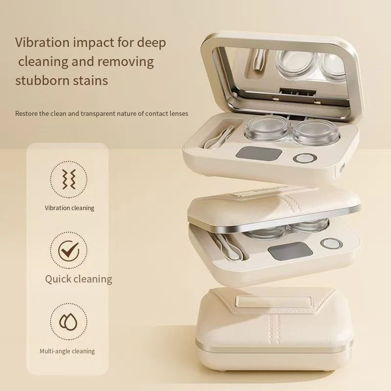 Rechargeable Contact Lenses Cleaner Electric Kit With Removable Box Vibration Cleaning Machine Portable Contact Lenses Case