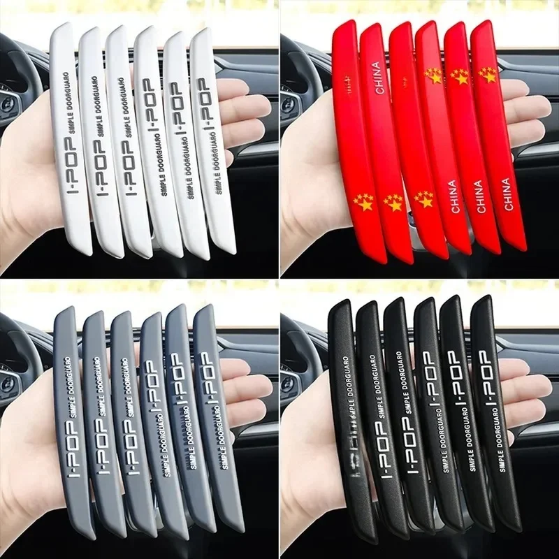 6Pcs Auto Car Door Edge Protection Guards Buffer Trim Molding Protection Strip Scratch Protector Car Door Crash Bar dla Audi BMW — zdjęcie 2