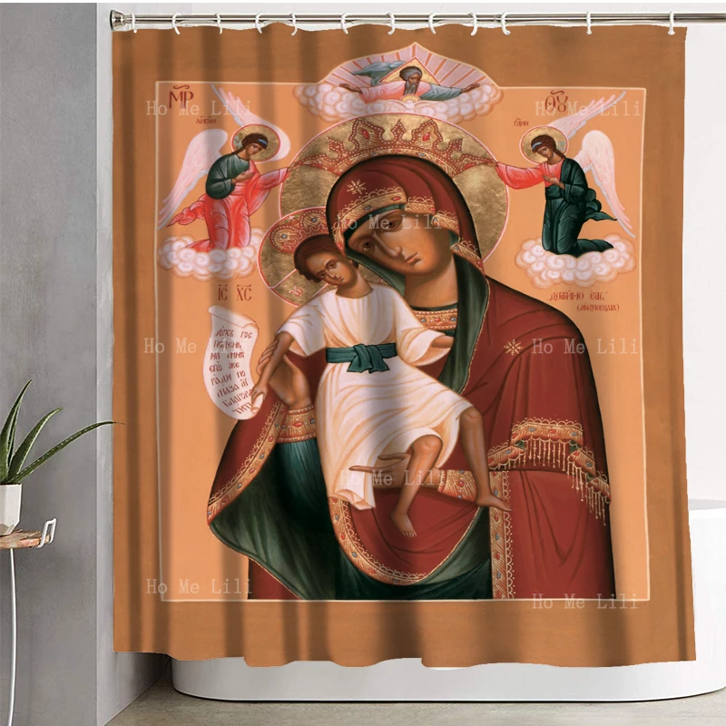 Saint John The Baptist Prophet Our Lady Mary Religious Gifts Christ Icon Orthodox Waterproof Shower Curtains By Ho Me Lili