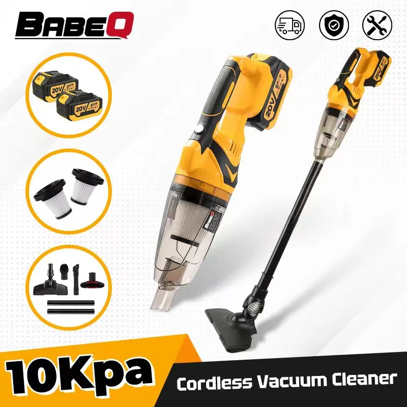 BABEQ 10Kpa Electric Wireless Cleaner Handheld Vacuum Cleaner Rechargeable Home and Car Dual Handheld Cleaning Power Tools