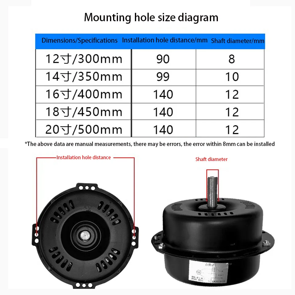 Industrial floor fan motor accessories crawling floor fan motor metal fan head 12/14/16/18/20 inches