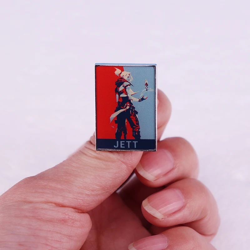 VALORANT Agent Jett Game Character Pins Backpack Hat Bag Decorate Badges Jewelry Gift