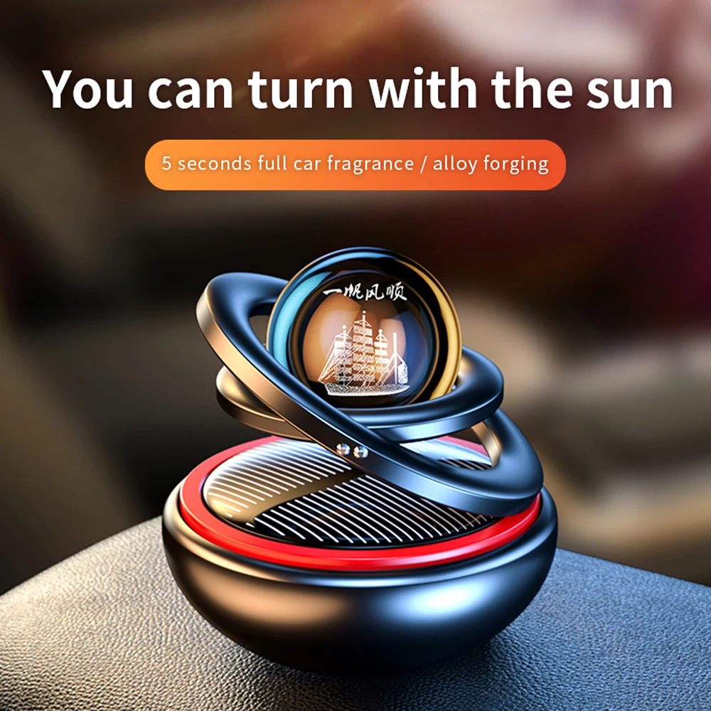 Interstellar 2 Solar Car Air Freshener Rotating Aromatherapy Interiors Auto Flavorin Accessories Men Original Perfume Diffuser