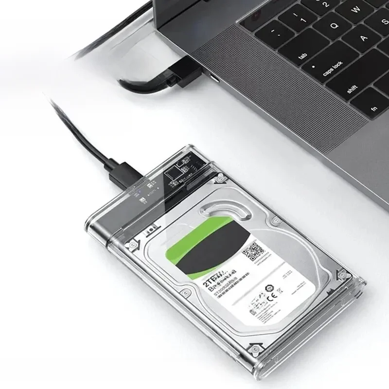 Boîtier de disque dur externe USB3.0 5Gbps 2.5 pouces boîtier de disque dur Transparent boîtier de disque dur SATA HDD SSD mallette de rangement pour ordinateur portable