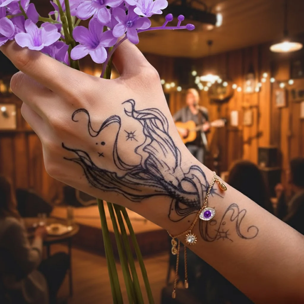 

4pcs Fairy Fish Tail Herbal Tattoo Stickers - Semi-Permanent Waterproof Long Lasting Temporary Tattoos for Arm & Leg - Romantic