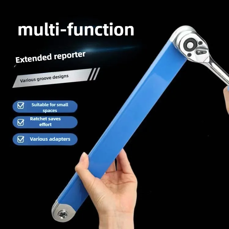 Extension Ratchet Wrench - 1/2", 1/4", 3/8" Versatile Square Drive Adapters for Car Maintenance, Universal Offset Wrench Set