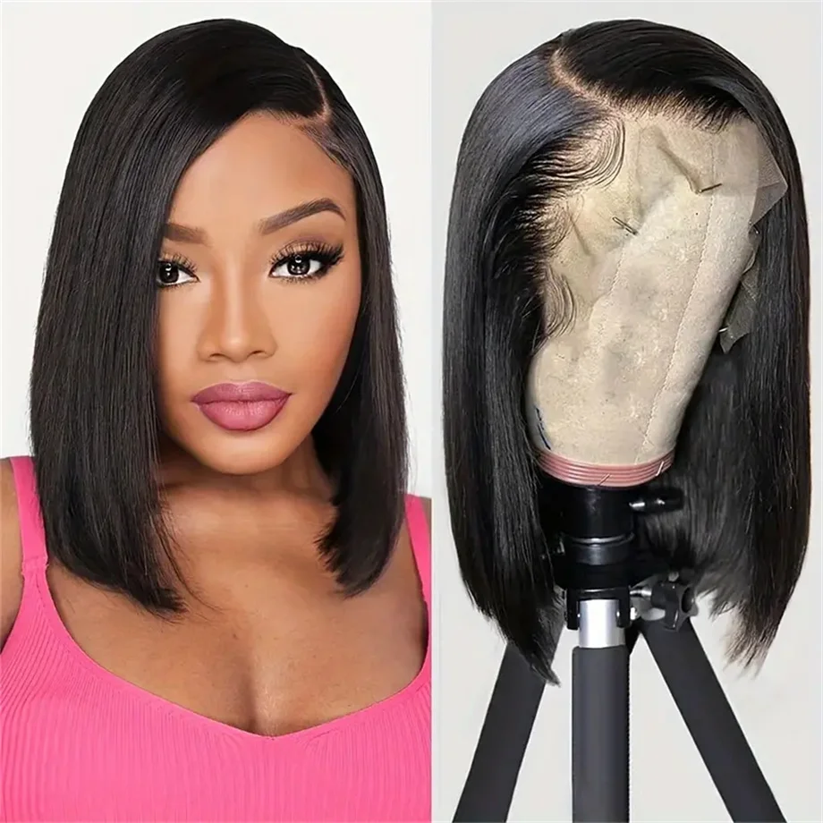 8-16inch Brazilian Remy Lace Front Bob Wig 150% Density Natural Hairline Lace Front Bob Wig 13x4 13x6 HD Lace Frontal Wigs