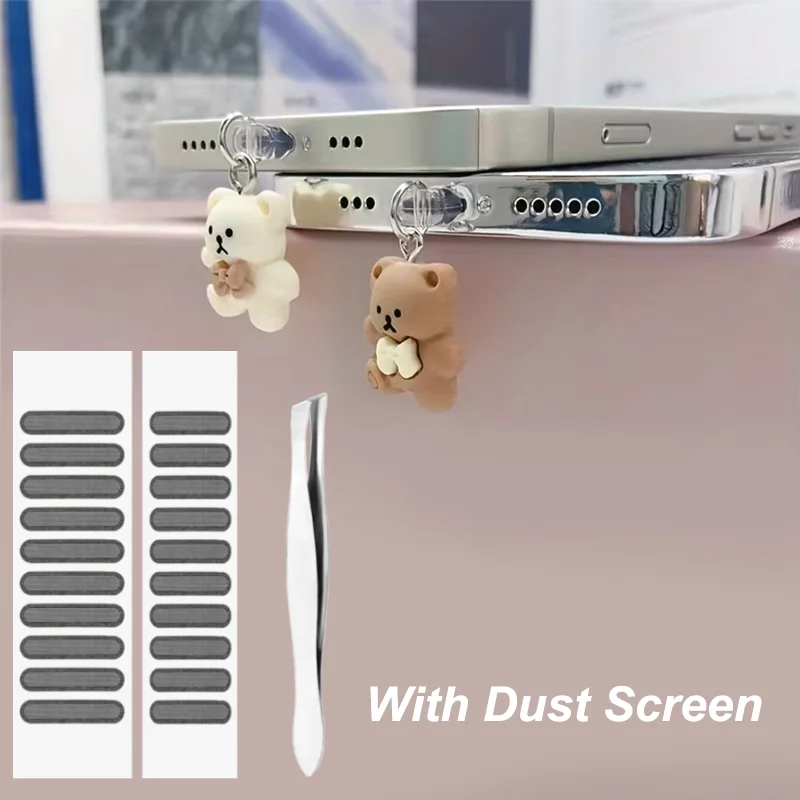 

Phone Dust Plug for iPhone for Samsung Type-C Interface Cute Bear Decorative Accessories Hanging Accessories Universal Dust Plug