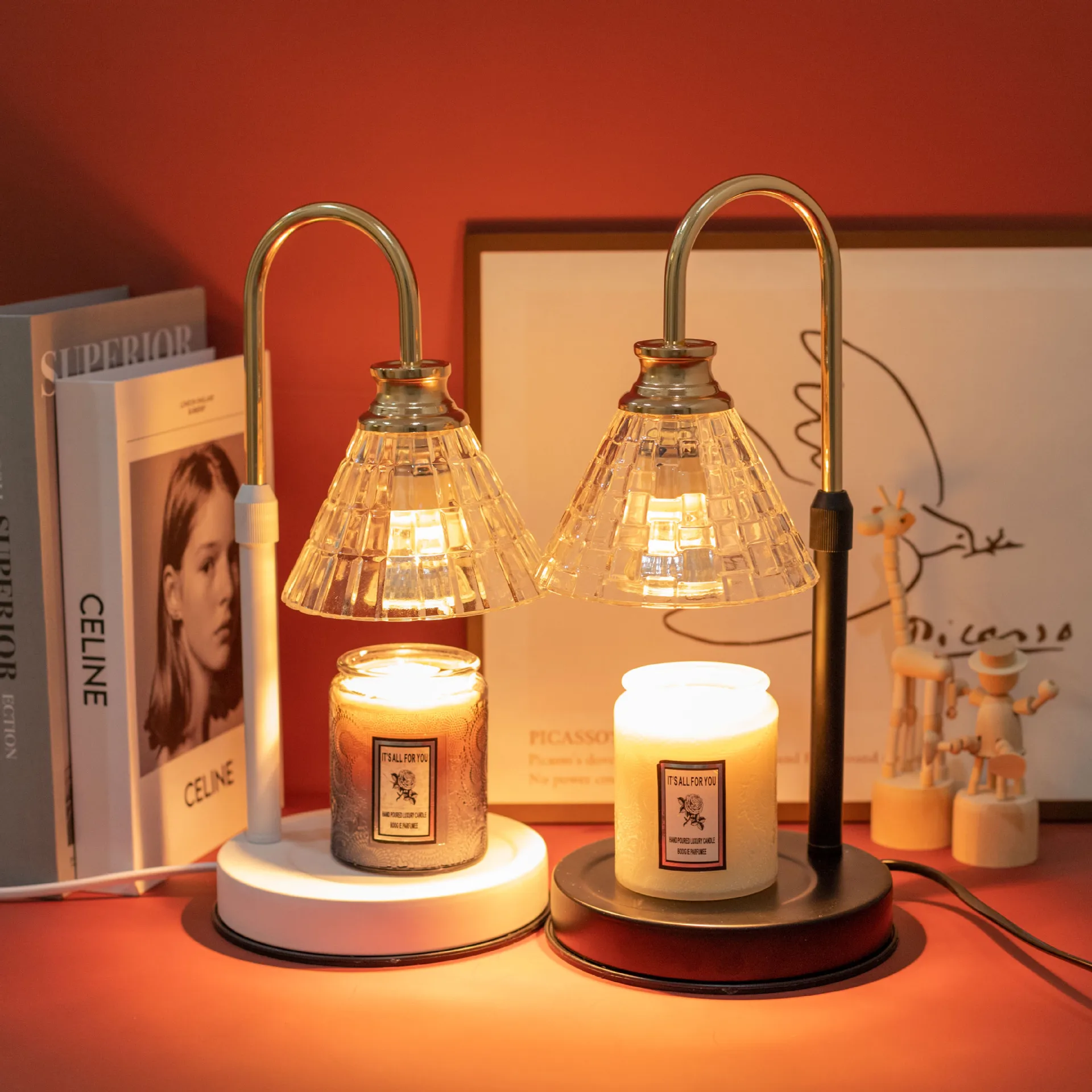 Imagem -04 - Modern Candle Warmer Lamp com Temporizador Retro Melting Wax Lamp Bedhead Iluminação Home Decor Presente para Mãe e Menina