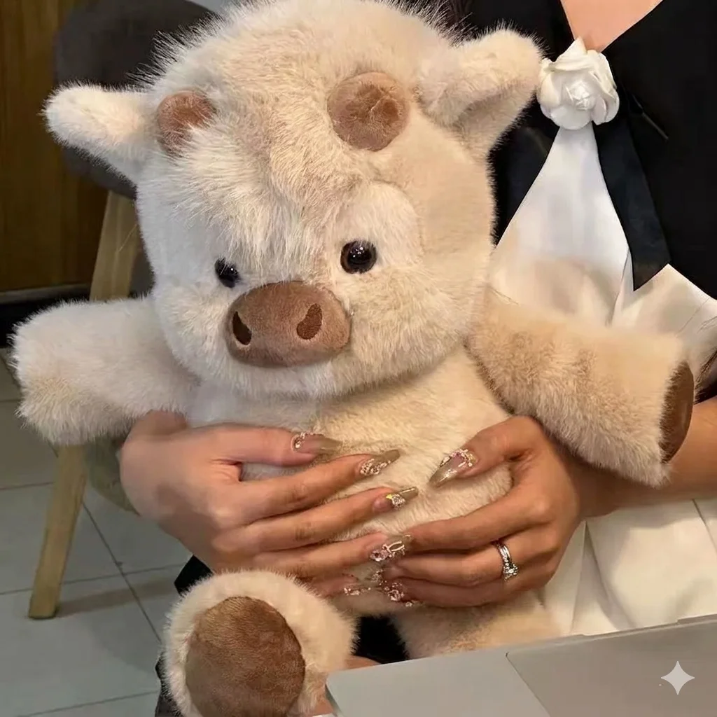 Weiches Kalbsschwein-Stofftier-Plüschtier, niedliches animiertes Stofftier-Kissen, kreatives laufendes Schwein, Plüschtier, Geschenk, 17,7 Zoll