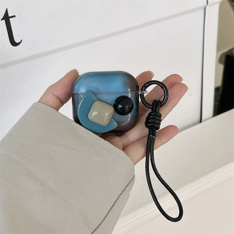 

Cute Gemstone Headphone Case For Apple Airpods 4 3 2 Pro 2 Cover with Hand Strap Silicone Headset Charging Cases For Airpod Pro2